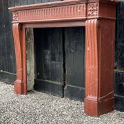Louis XVI style fireplace in antique red marble, France, circa 1880