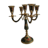 Chiseled and painted brass chandelier