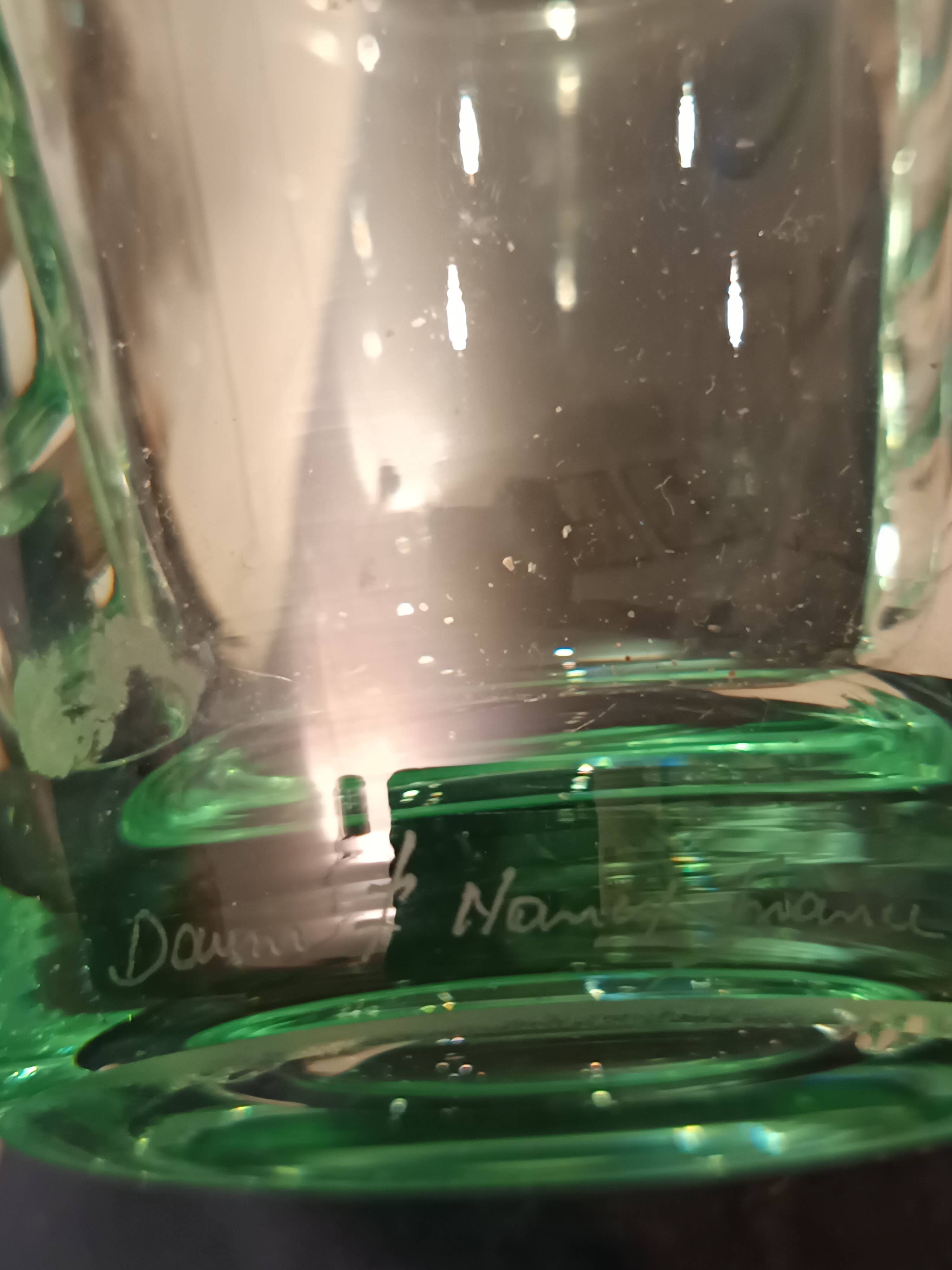 Art Deco vase in emerald green crystal – Daum Nancy France – Circa 1930