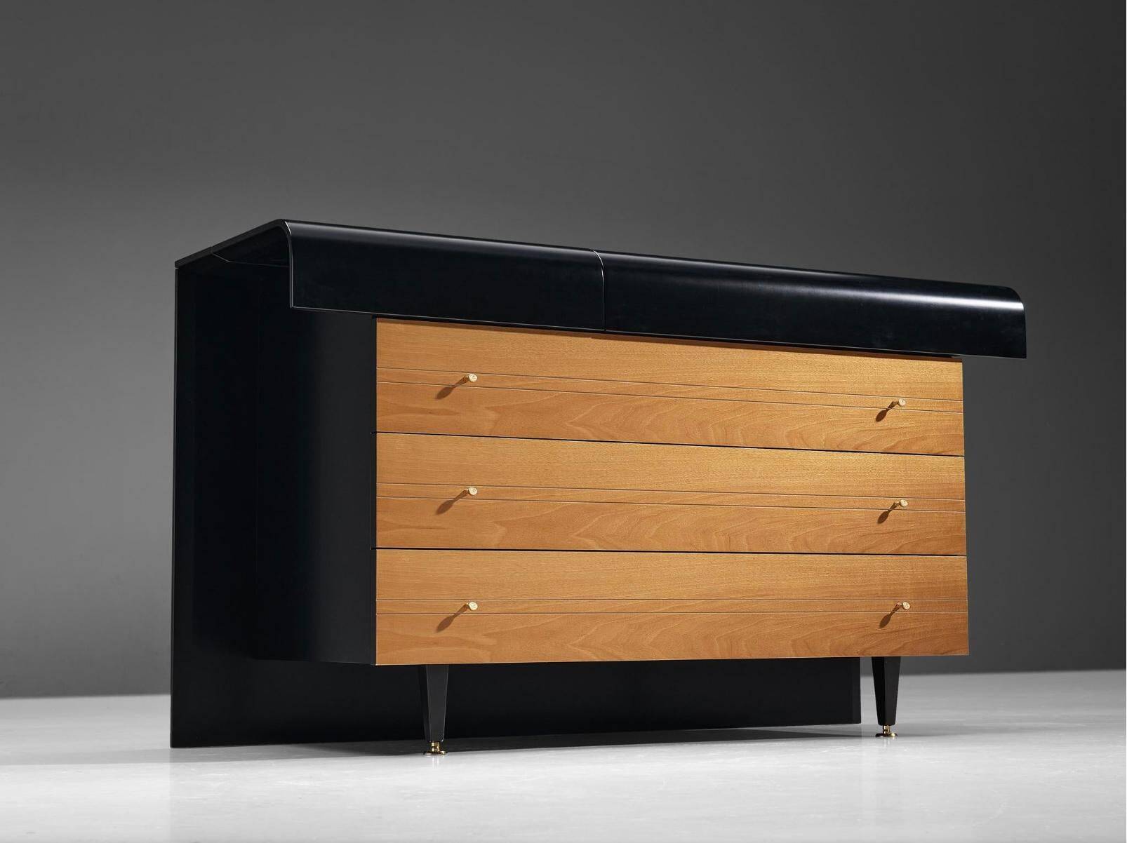 French Commode with Drop-Front Secretary Desk, 3 Drawers, Pierre Cardin 1980s