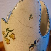 Vase craquelé à décor chinois et floral XlX ème siècle