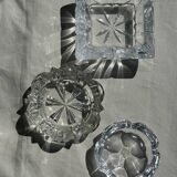 Cendrier en verre à décor géométrique