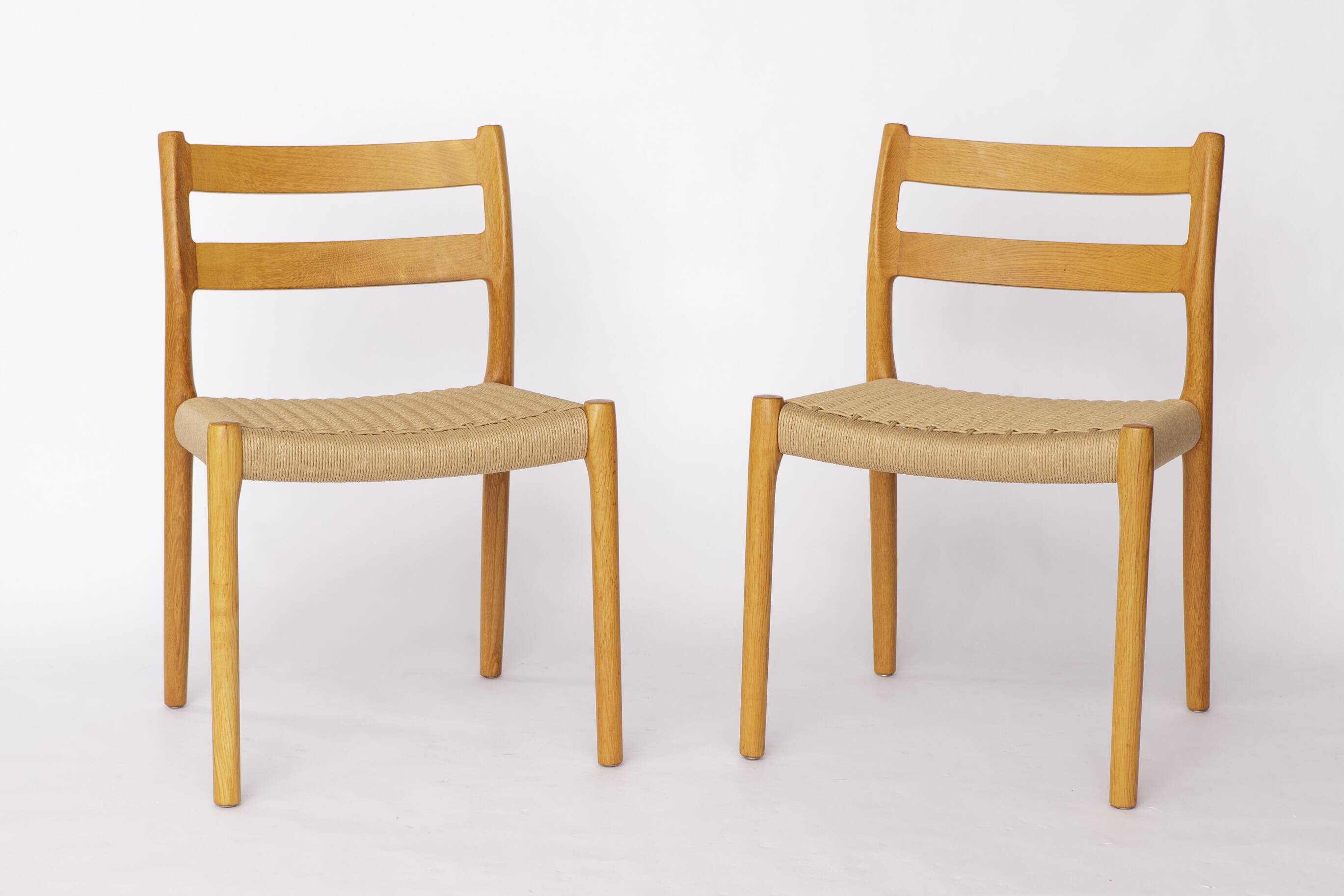 Set of 6 Niels Otto Møller Model 84 Dining Chairs in Oak | Danish Vintage