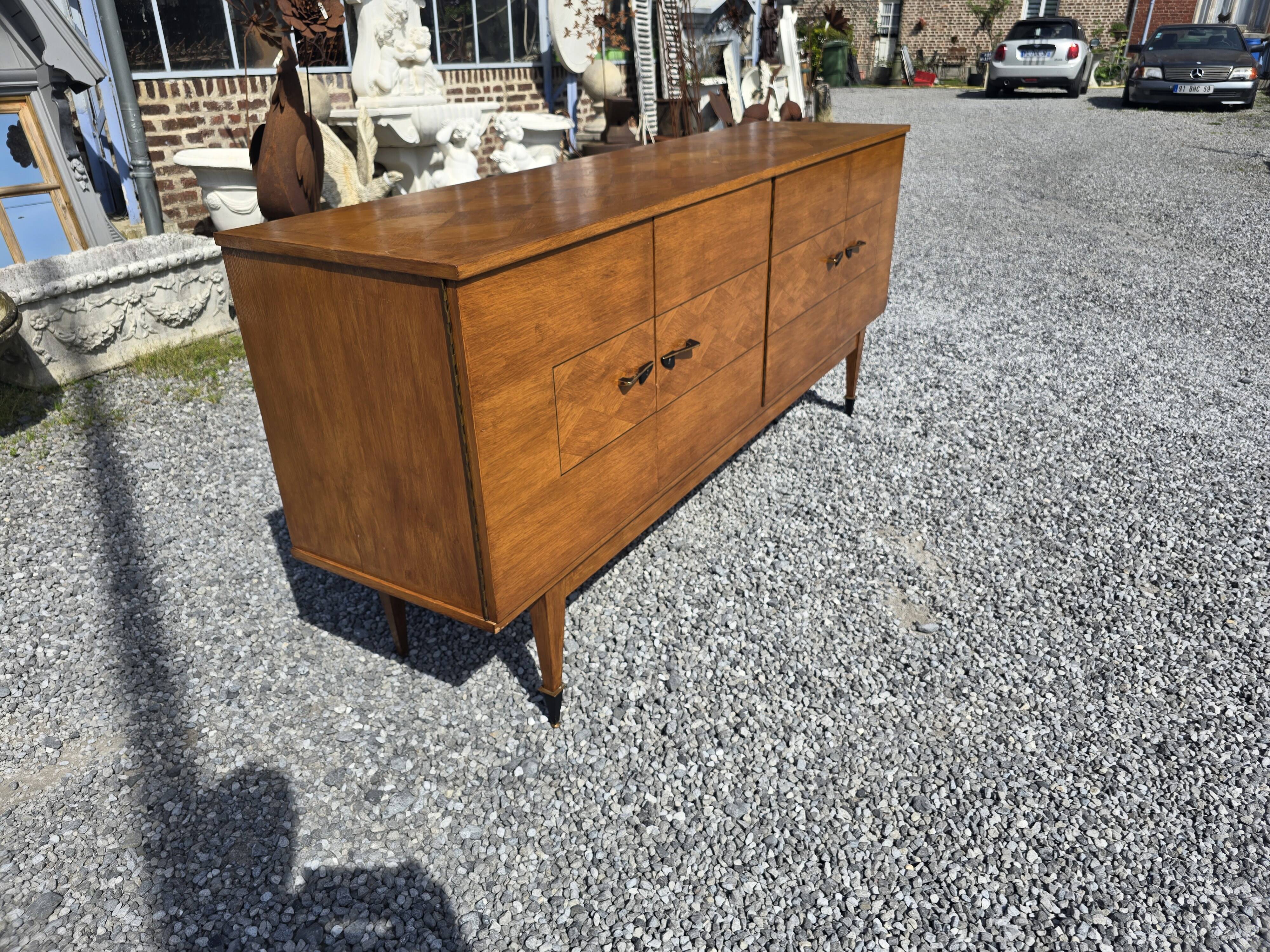 Vintage 4-door oak sideboard from the 60s
