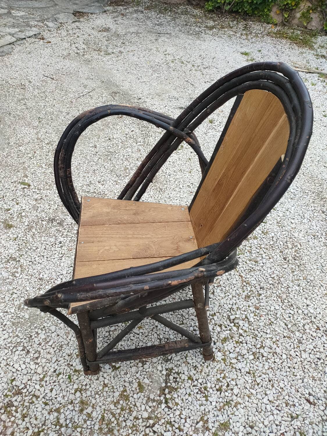 2 armchairs by Christian Astuguevieille, organic brutalist design.