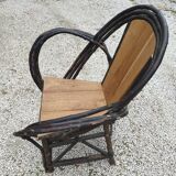 2 armchairs by Christian Astuguevieille, organic brutalist design.