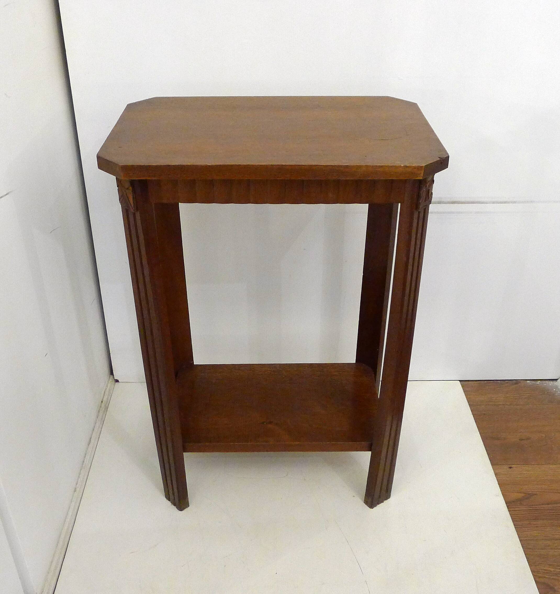 Small wooden Art Deco side table.