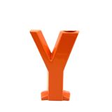 Space age orange Y solifleur vase, Marcel Radureau France 1970