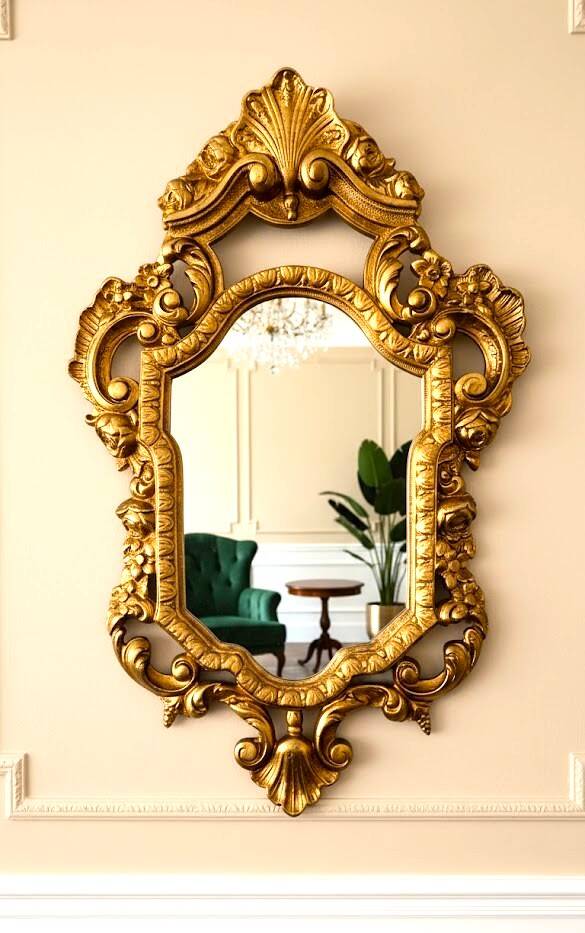 Bronze mirror in Louis XV style