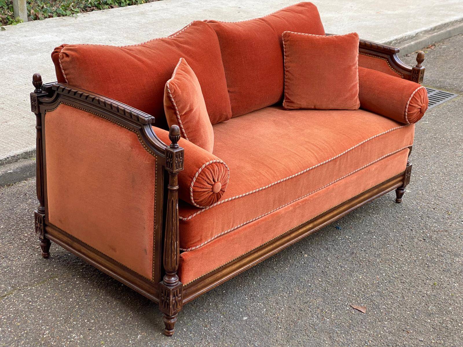 Convertible sofa bed Louis XVI daybed velvet