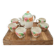 Adorable little vintage tea set in coloured earthenware.
