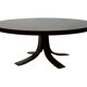 Vintage round coffee table in rosewood veneer, 60s design