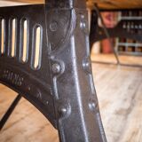 Bamford table oak-reclaimed wood cast iron
