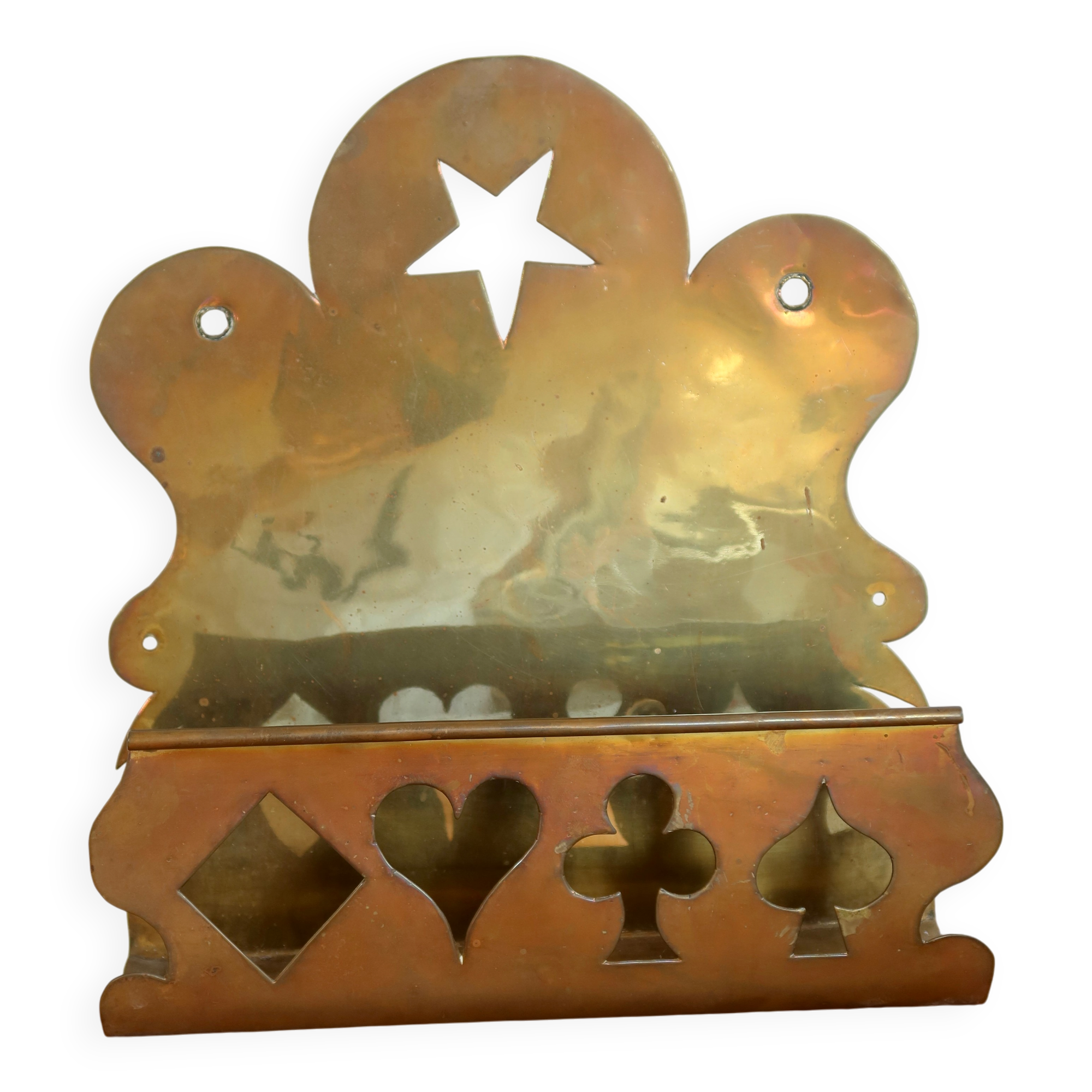 Vintage brass letter holder - Wall-mounted letter rack