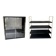 Double gold metal string shelves and black trays, vintage, 60s
