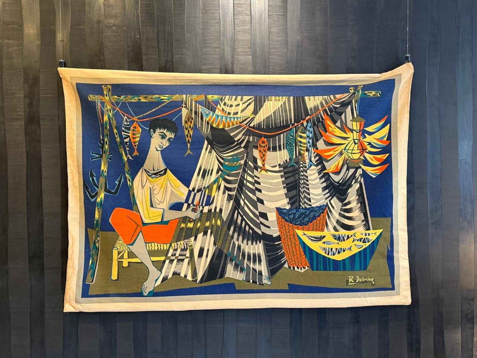 Tapestry "The Net Mender" by Robert Debiève.