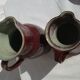 Set plate and pitchers in sandstone enamelled Boult