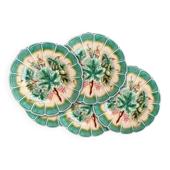 Set of 6x Sarreguemines Majolika  Art Deco Plates