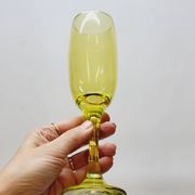 6 multicolored glass champagne flutes red orange yellow green blue purple