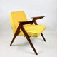 Yellow tweed bunny armchair
