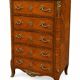 Louis XV style chest of drawers, Rosewood veneer and marquetry.