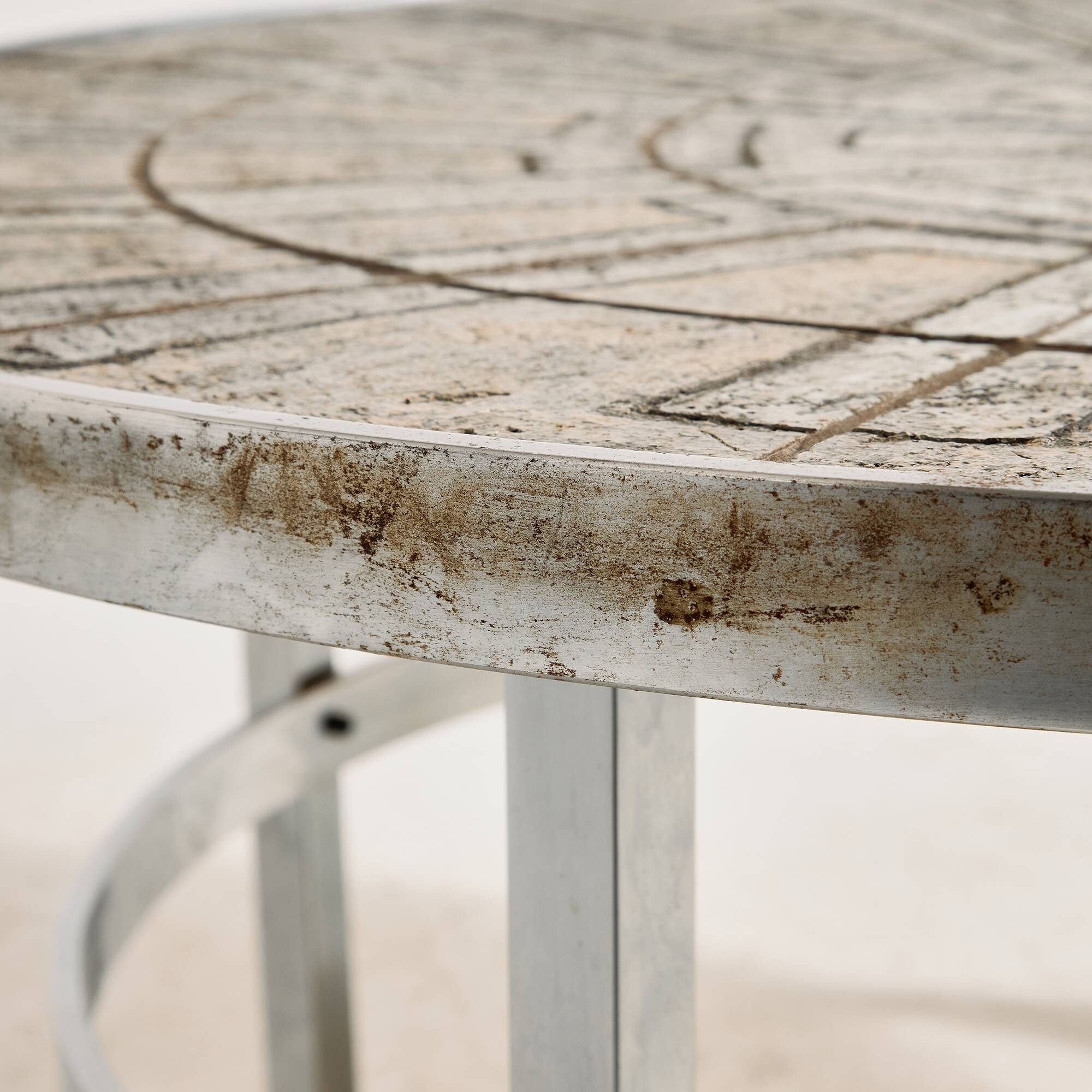 Table basse en acier avec plateau en pierre par Edel Hegedal pour L. Hjorth