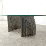 Vintage granite coffee table, 1980s