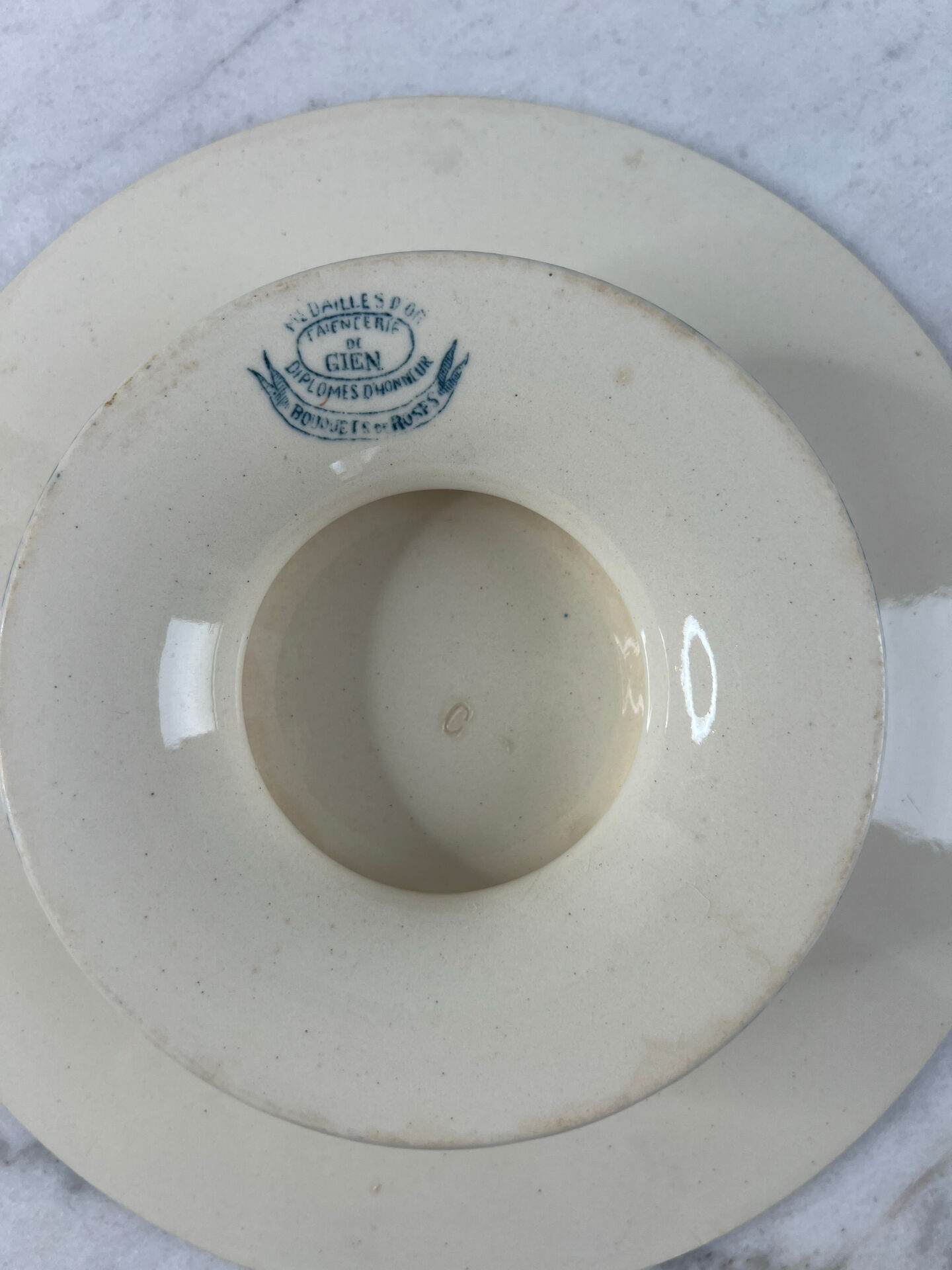 Ironstone gien 1875 bouquet of roses collection - compote dish