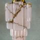 Art deco skyscraper – marbled pink opaline and brass
