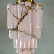 Art deco skyscraper – marbled pink opaline and brass