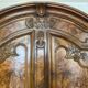 Bressane wardrobe with arched cornice, walnut and fresne magnifying glass.