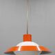 1970s Czechoslovak mid-century orange opaline glass pendant lamp