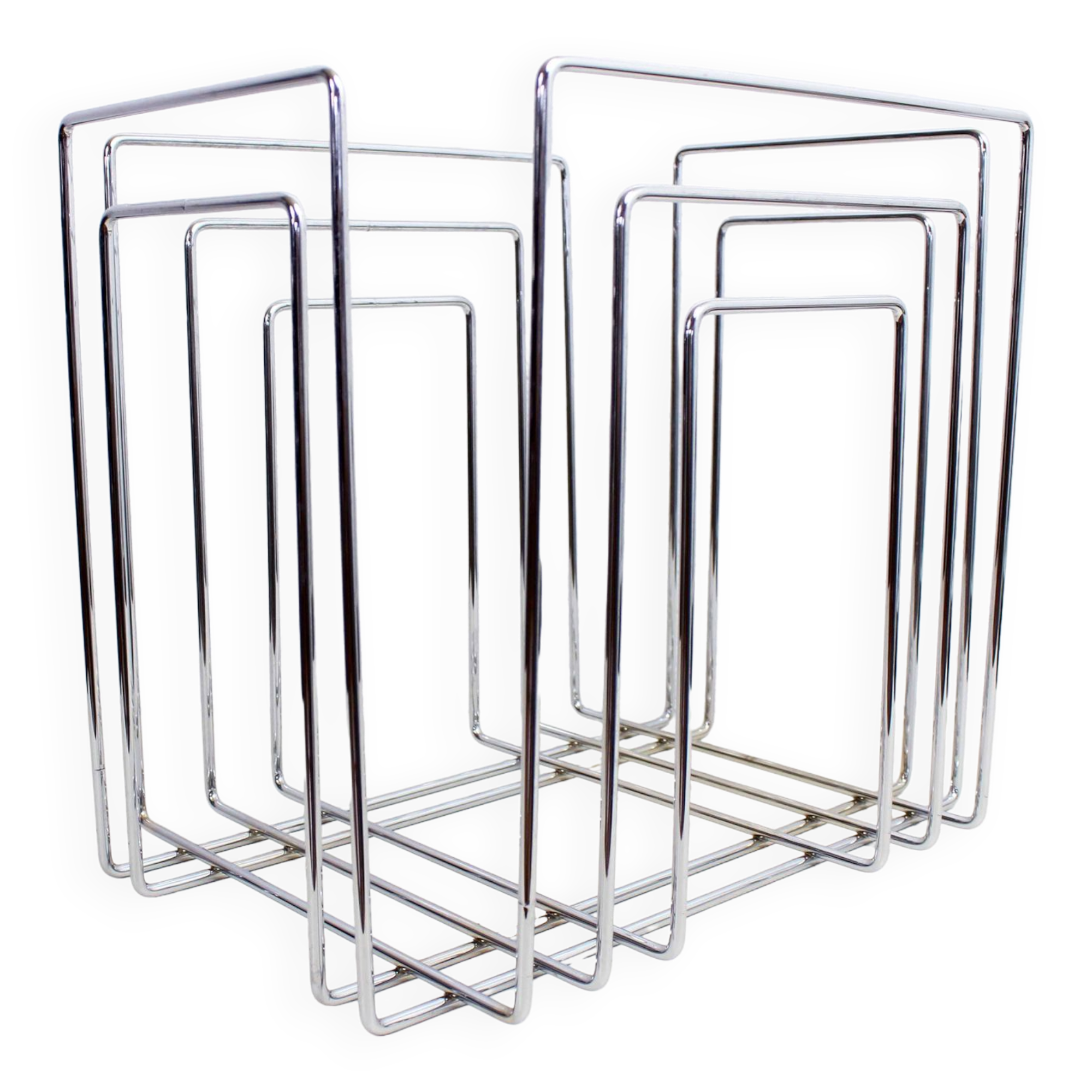 Willi Glaeser chromed metal magazine holder