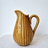 Ceramic "corn grain" pitcher in slip - Vintage