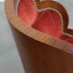 Set of 4 Art Deco Dining Chairs with Red Upholstery and Wooden Backs