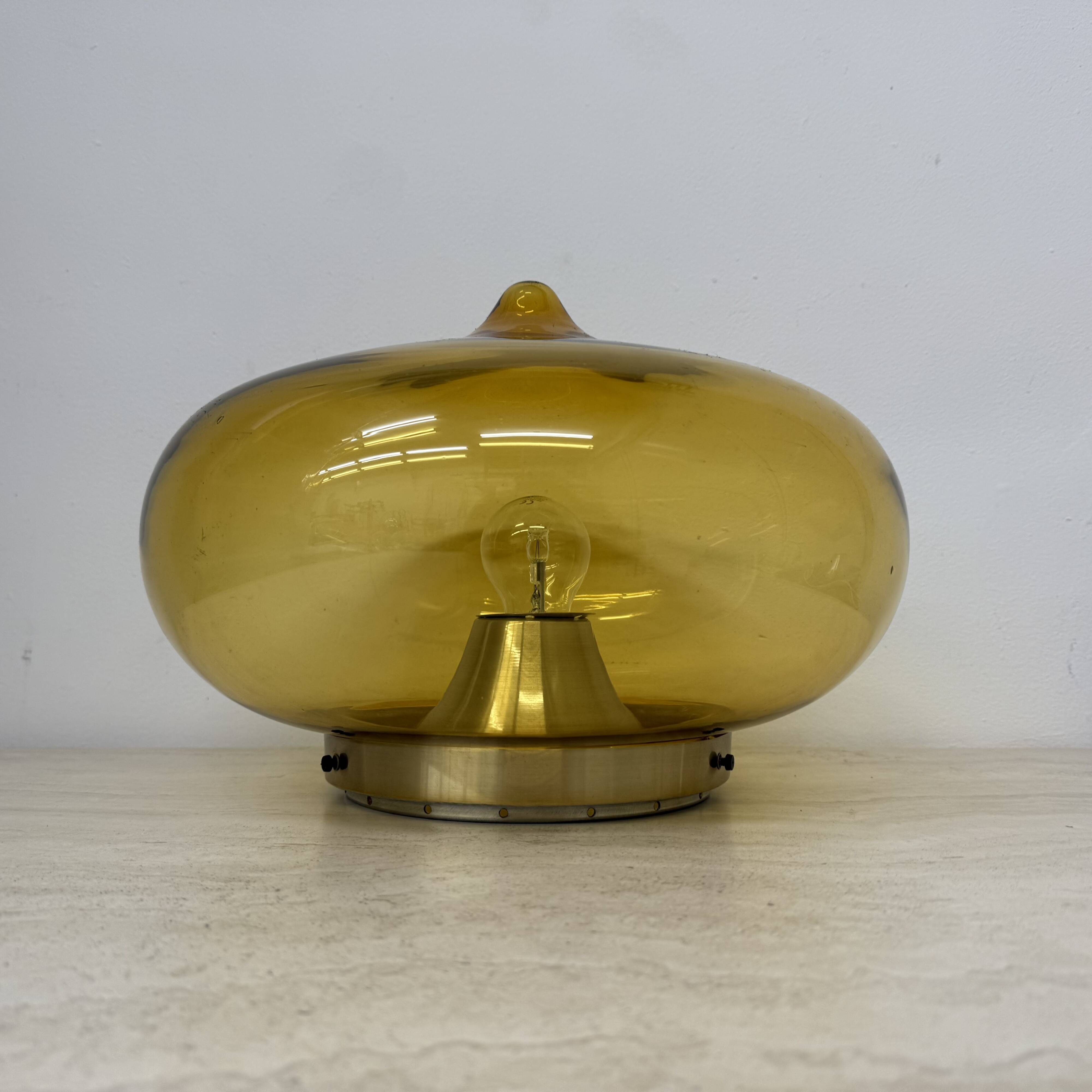 Plafonnier en verre Dijkstra du milieu du siècle, Space Age, années 1970