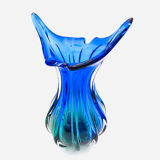 Large Murano Sommerso Vase 33cm - Cobalt Blue & Emerald - 2.8kg