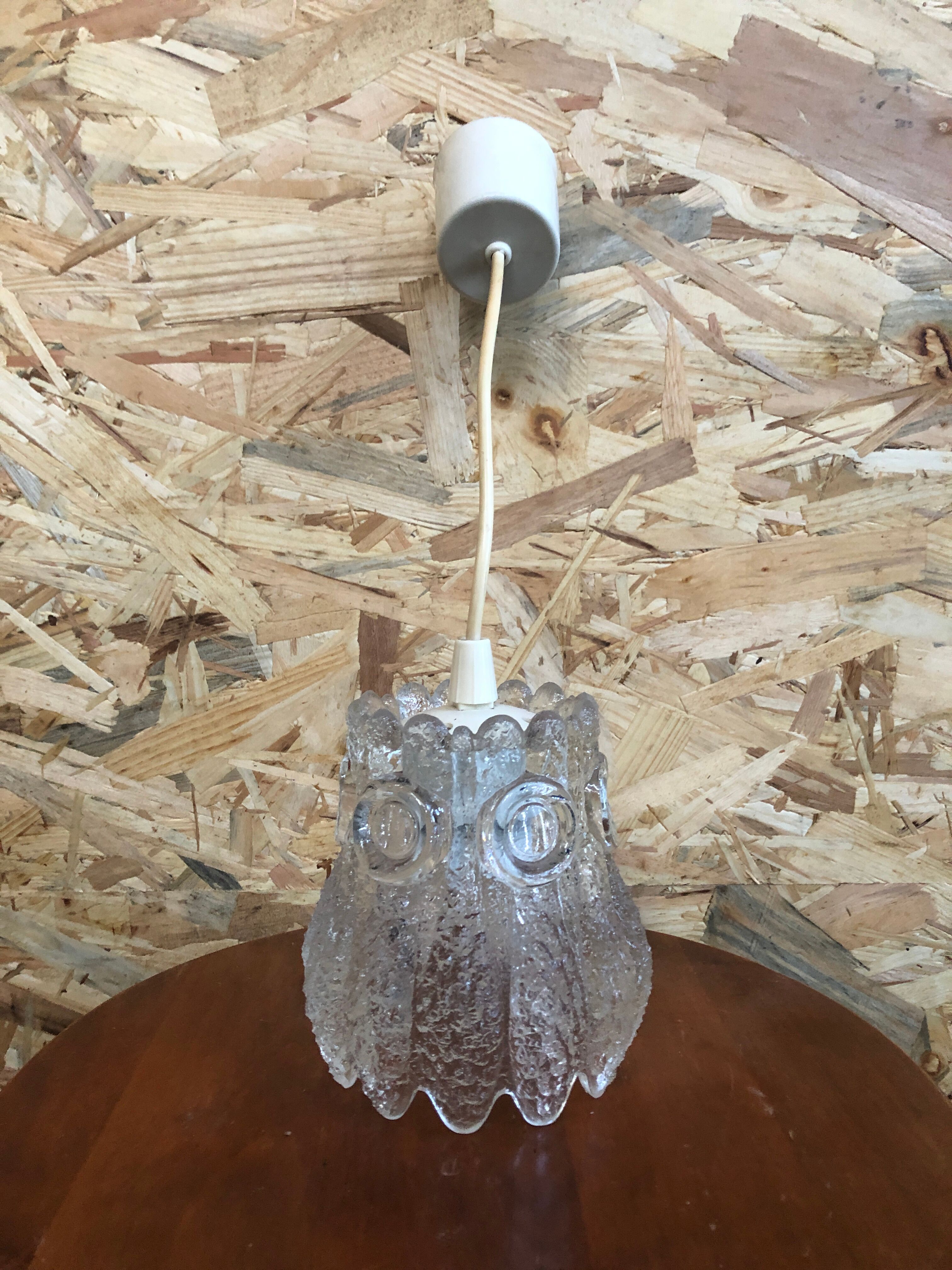 Old suspension glass molded shape flowers 70s vintage