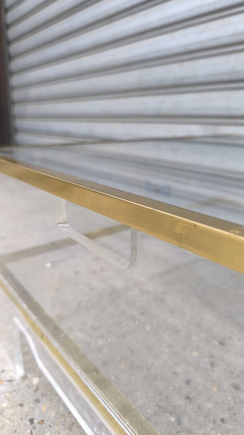 1970s plexiglass coffee table