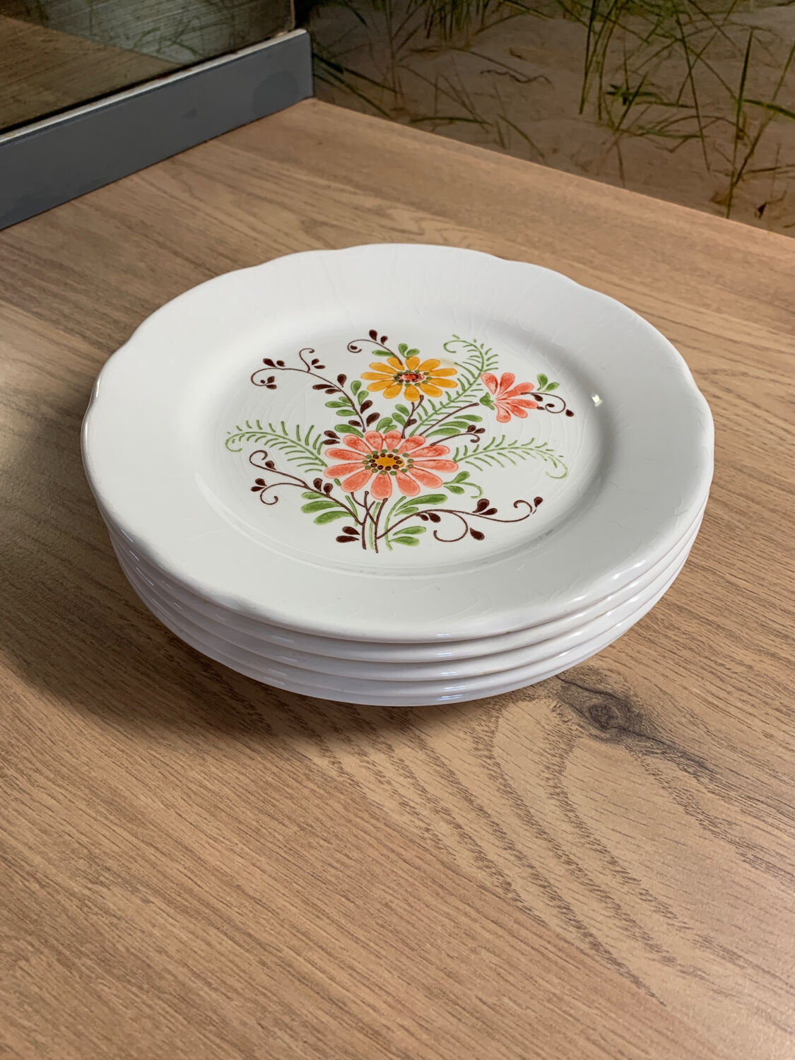 5 vintage flower plate 20,5cm