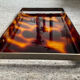 Vintage plateau in tortoiseshell lucite, Maison Mercier style.