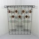 Black wire steel & wooden wall coat rack with hat shelf 1960's