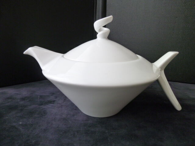 White porcelain teapot