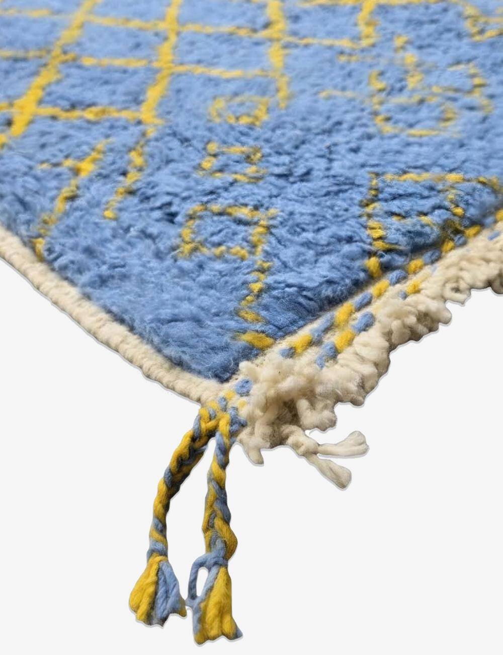 Blue Boujad Carpet from Morocco - 248 x 147 cm