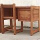 Desk and chair in brutalist style, sled legs, 1970s.