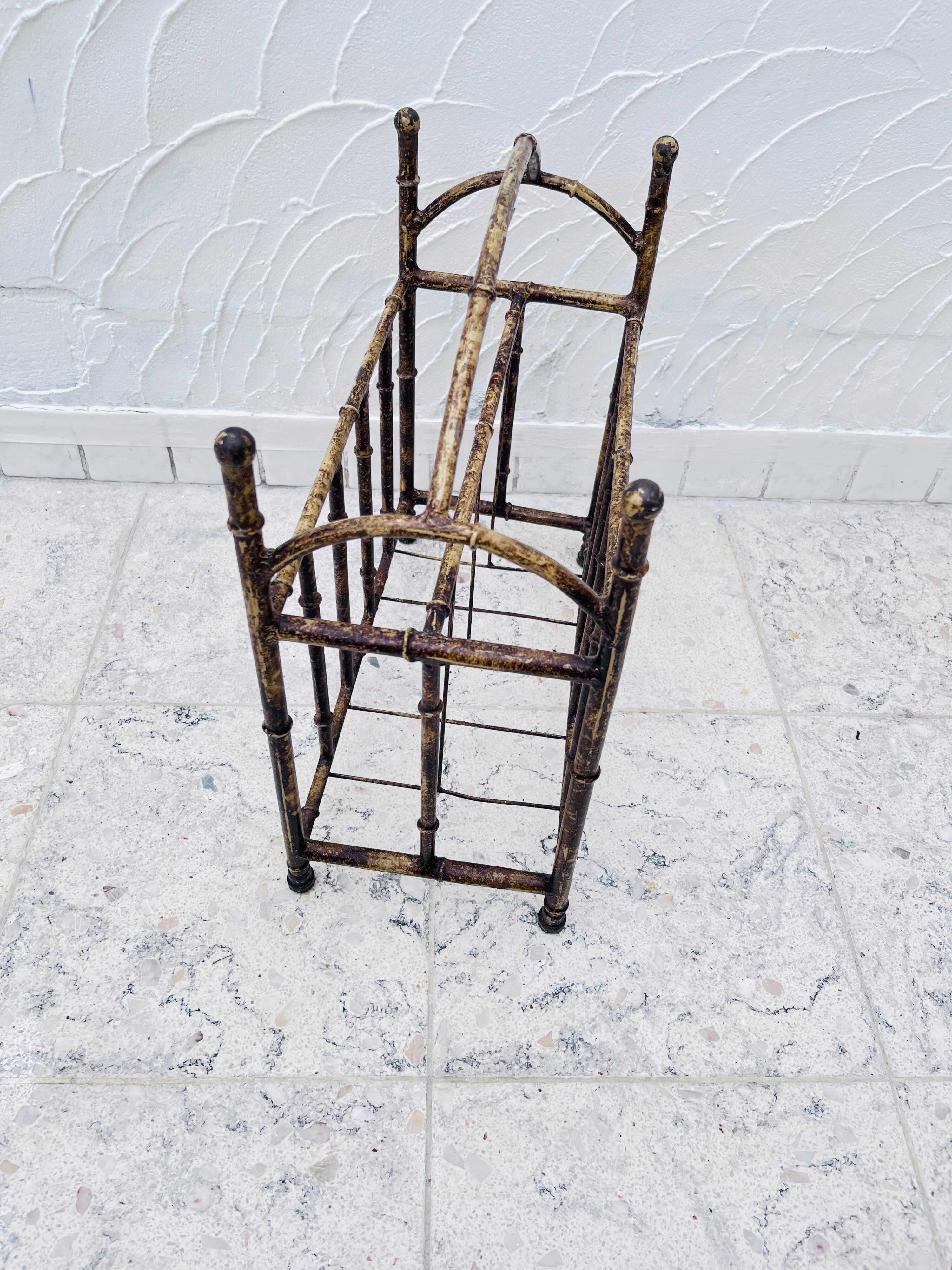 Art deco metal magazine rack