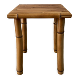 Vintage rattan and bamboo stool 50s-60s