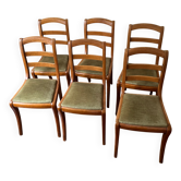Suite de 6 chaises Louis-Philippe en merisier, XIXe