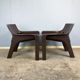 2 Vicario armchairs by Vico Magistretti for Artemide, plastic, 1970s