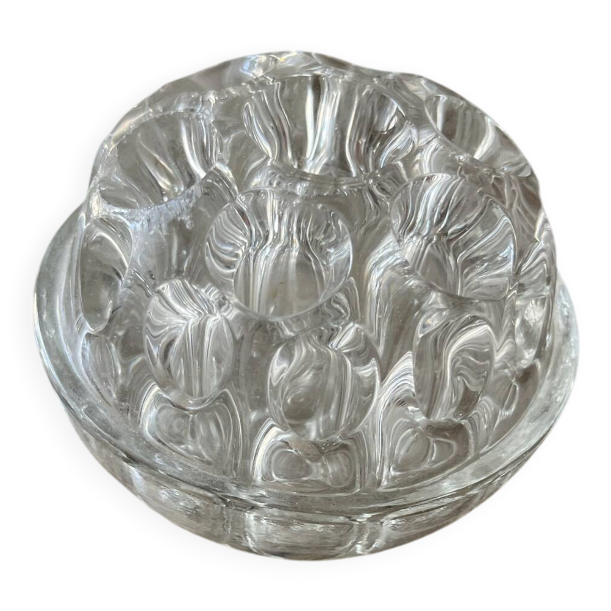 Vintage glass flower holder / flower spike – Made in France